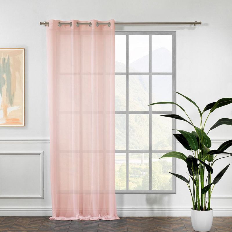 Panneau simple extra long et extra large en faux crépon Chifon, Pink, L 52 po x L 63 po