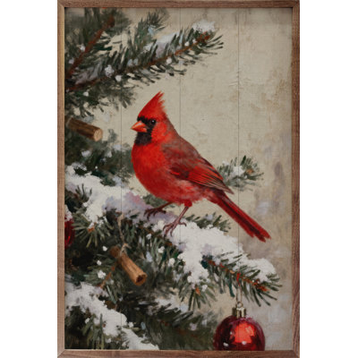 Cardinal Christmas On Snowy Branch