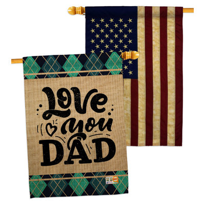 Double Sided 40'' H x 28'' W Polyester Father's Day House Flag