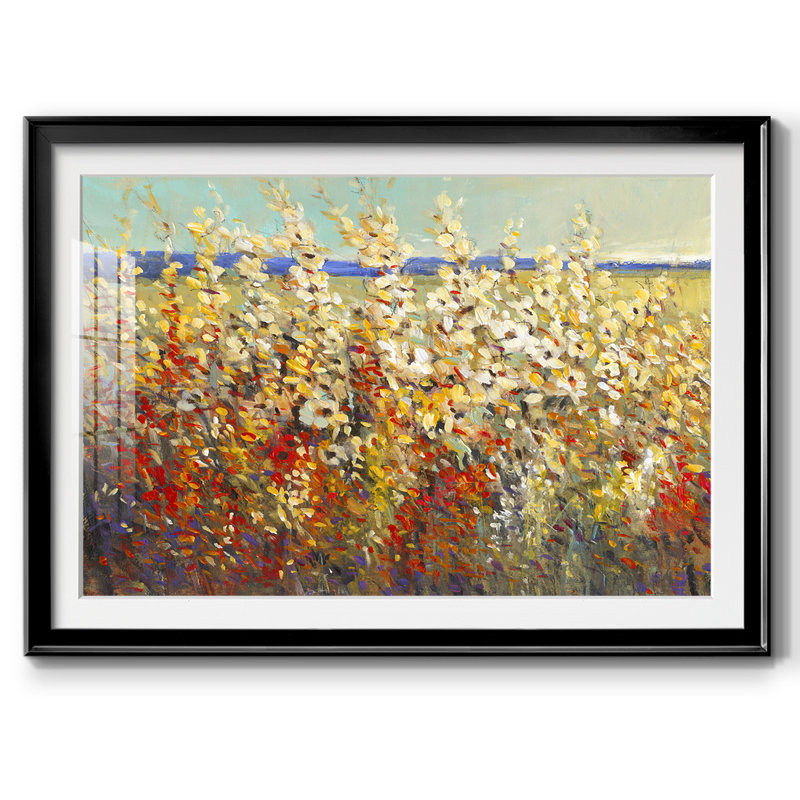 Field of Spring Flowers II, reproduction d'art encadrée, Noir, H 15 po x l 21 po x P 1,5 po