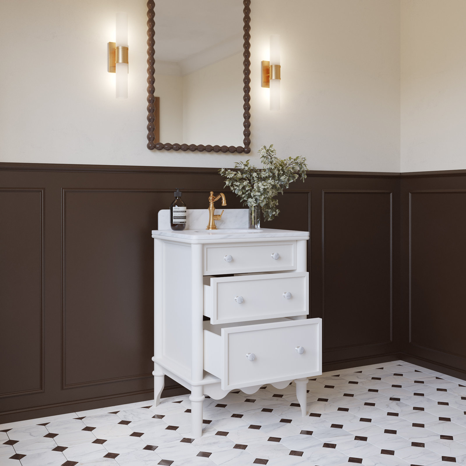 Juliette Bathroom Vanity, White, 24"