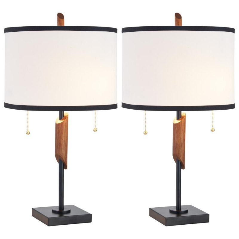 Ensemble de lampes de table 24 po noir / brun Earlsboro