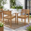 Ensemble de 2 chaises de salle à manger d'extérieur en bois d'acacia avec assises tressées