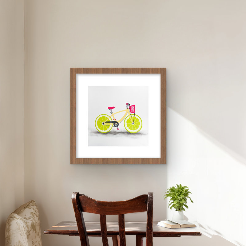 Lime roue vélo - vélo de chambre encadré décor mat