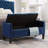 Upholstered Tufted Button Storage Bench with Armrest-589517805