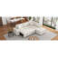 Canapé-lit modulaire en L 86,6 po avec canapé-lit amovible, deux ports USB et deux porte-gobelets-1057493114