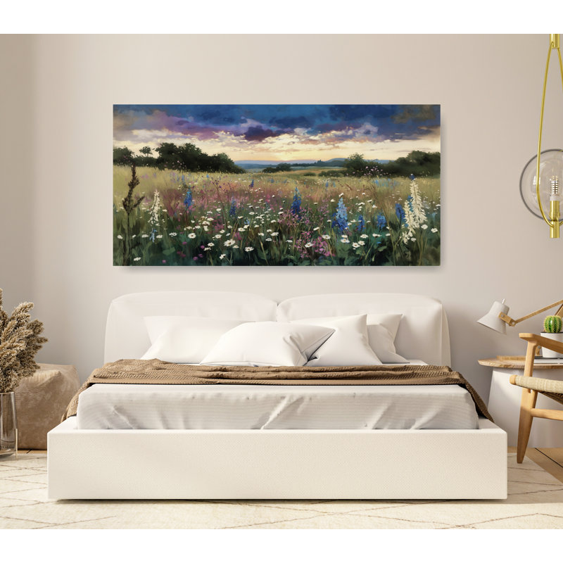 Art rétro sur toile, paysage champêtre, H 24 po x l 48 po x P 1,5 po