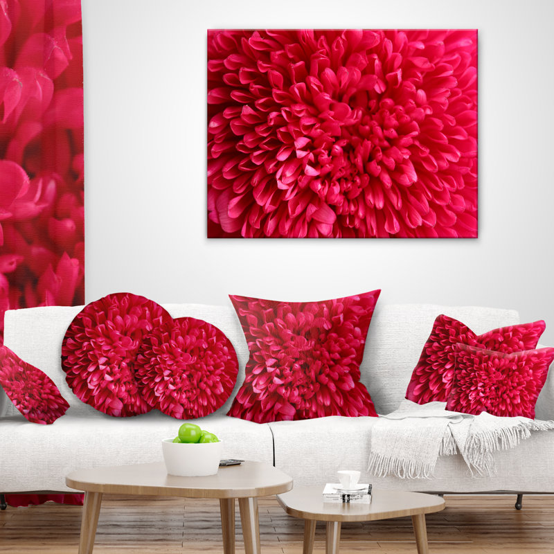 Coussin lombaire à motif floral, 16 po x 16 po, Carré