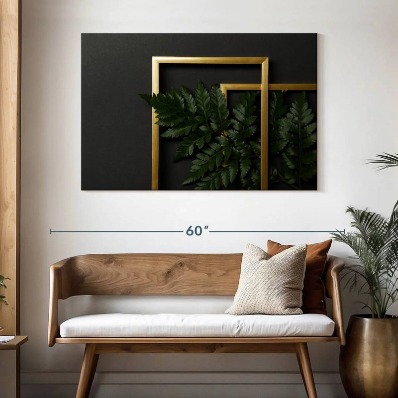 Harnek Ferns In Golden Frames, H 32 po x l 48 po