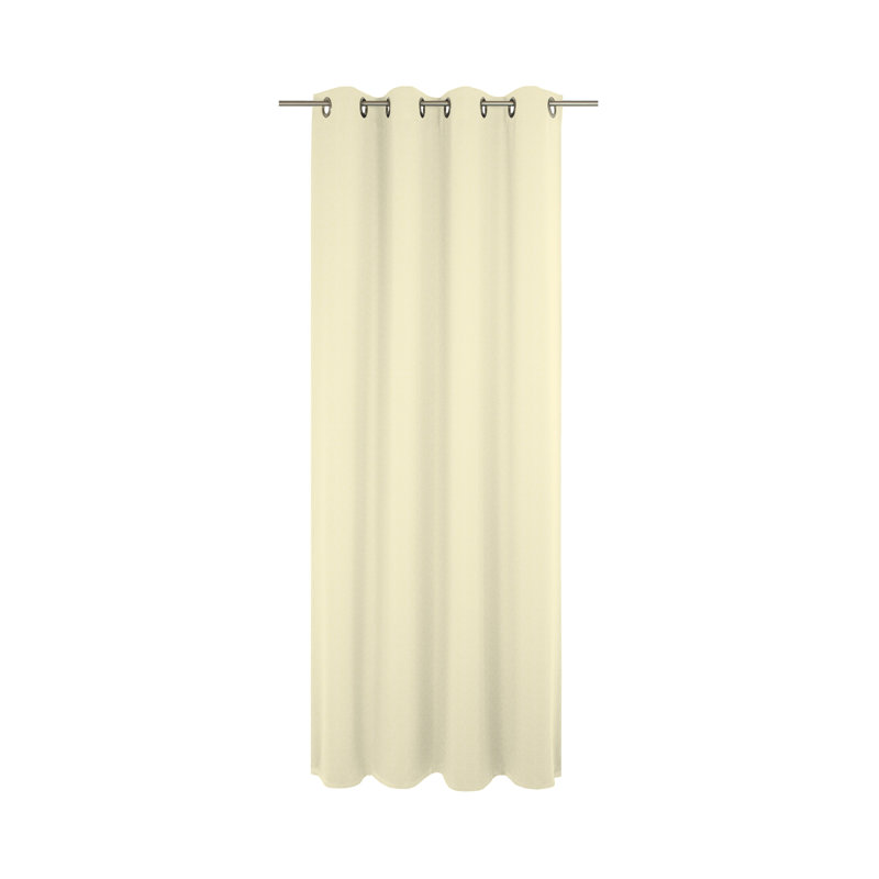 Sunday 82% Polyester And 18% Cotton Semi Sheer Curtain Single Panel, 142cm Width x 335cm Drop, Cream