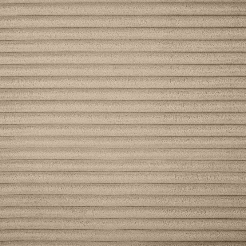 Canapé Carmean, 3 sans accoudoirs, Velours côtelé texturé taupe
