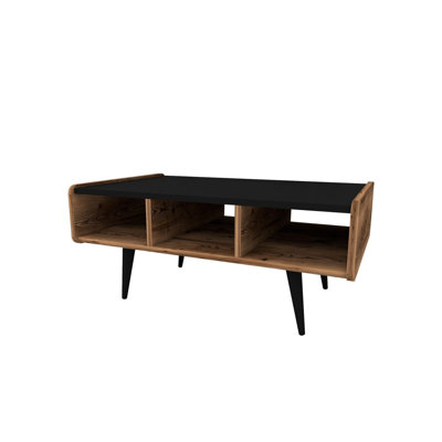 Modern Coffee Table, Light Walnut, 35.4 x 22.0 x 15.7 inches | 100% Melamine Coated Particle Board, Thickness: 0.7 inches | Scandinavian Design, Stylish & Functional for Living Room & Home Decor
