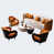 Similicuir orange