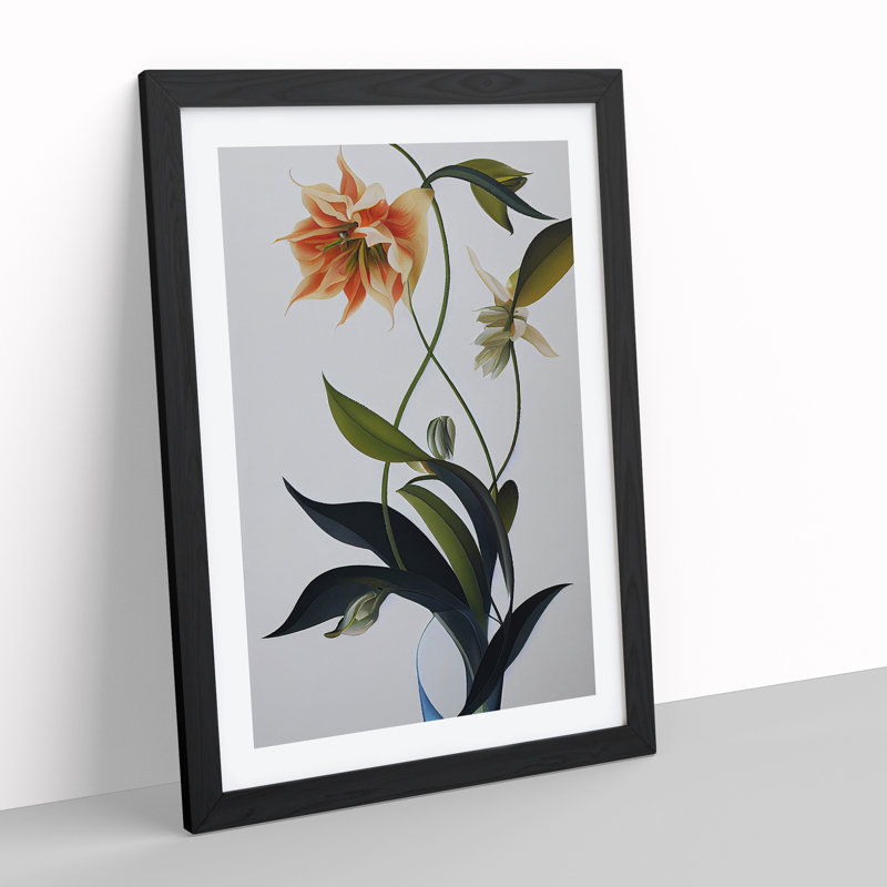 Flower Portrait No.2 - Framed Print, Black, 64cm H x 46cm W