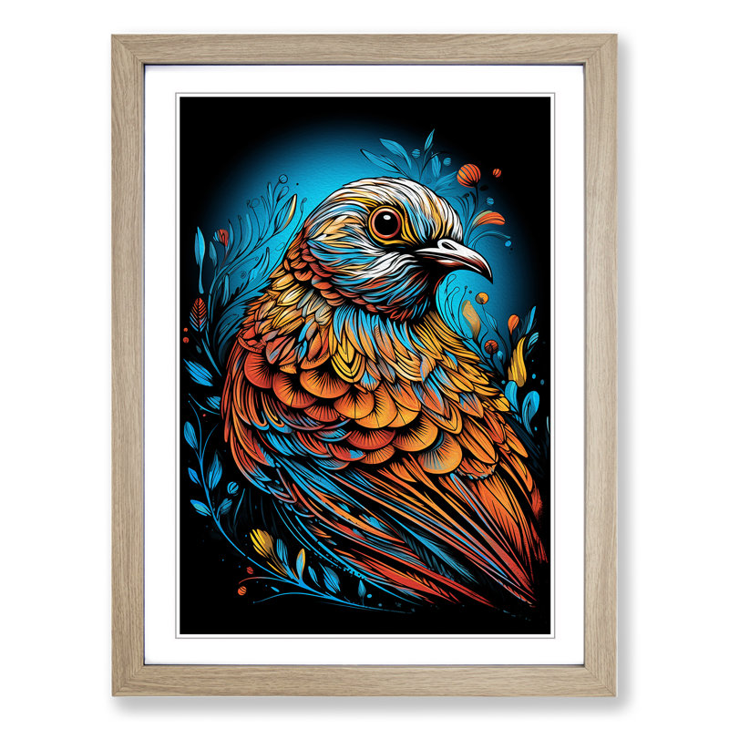 Partridge Line 1 Piece Single Picture Frame Wall Art, 64cm H x 46cm W x 2" D, Oak Framed