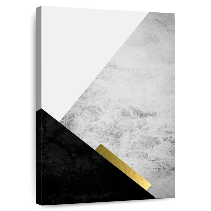 Avery Black Grey Gold Mountains II, 48" H x 32" W