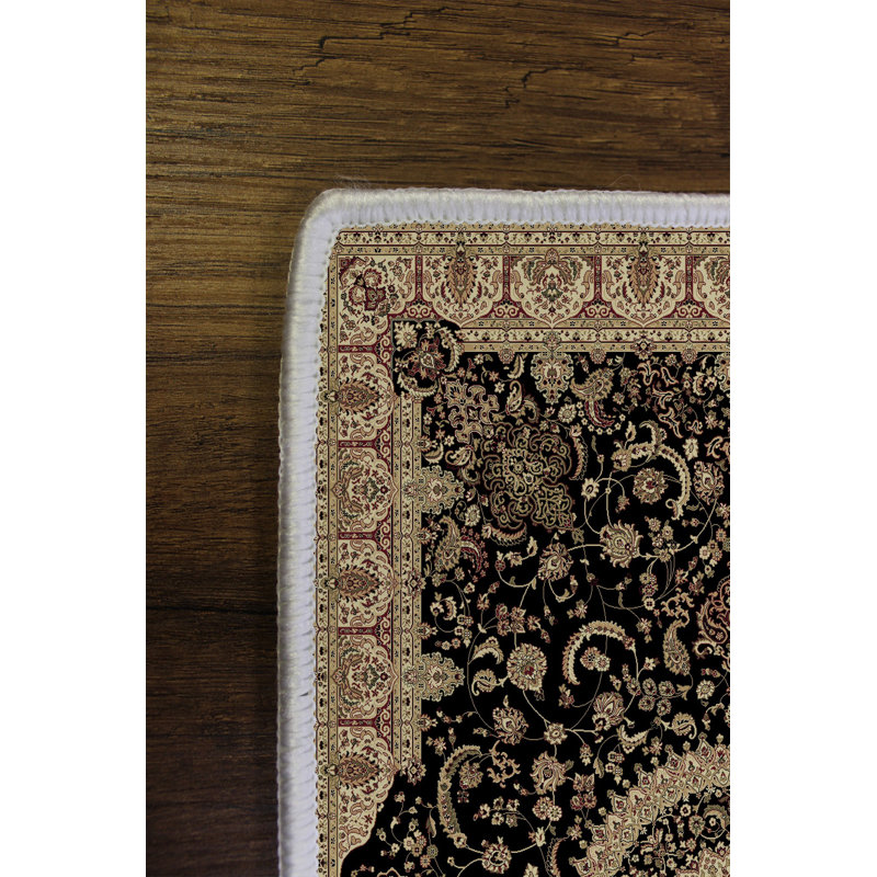 Premium Black Area Rug (5.9 x 9.2 ft), 100% Polyester, 650 g/m² | 4 mm Pile Height, Antibacterial, Eco-Friendly, Non-Slip PVC Dot Backing | Machine Washable, Digital Print Design | Ideal for Living Room & Bedroom Decor