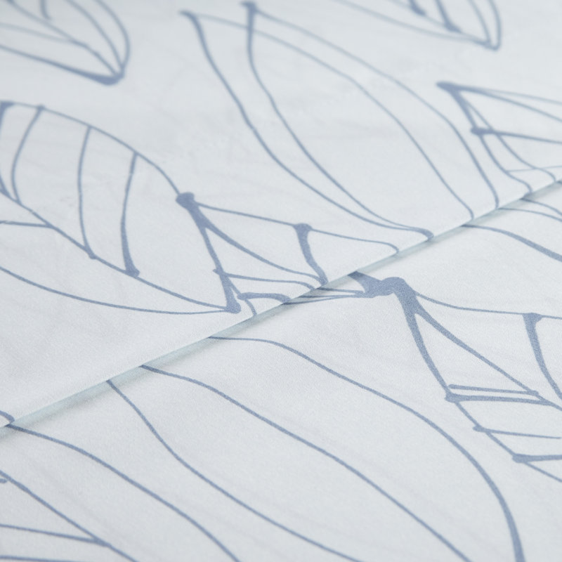 Ensemble de draps en microfibre Vilano Choice, Drap pour très grand lit californien + drap-houss, Blanc / bleu