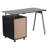 Jauss Computer Desk with Tempered Glass Top and Three Drawer Pedestal