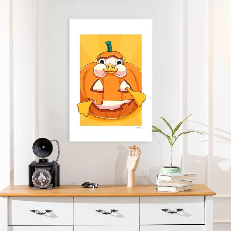 «Halloween Duck», art mural contemporain, H 24 po x l 16 po