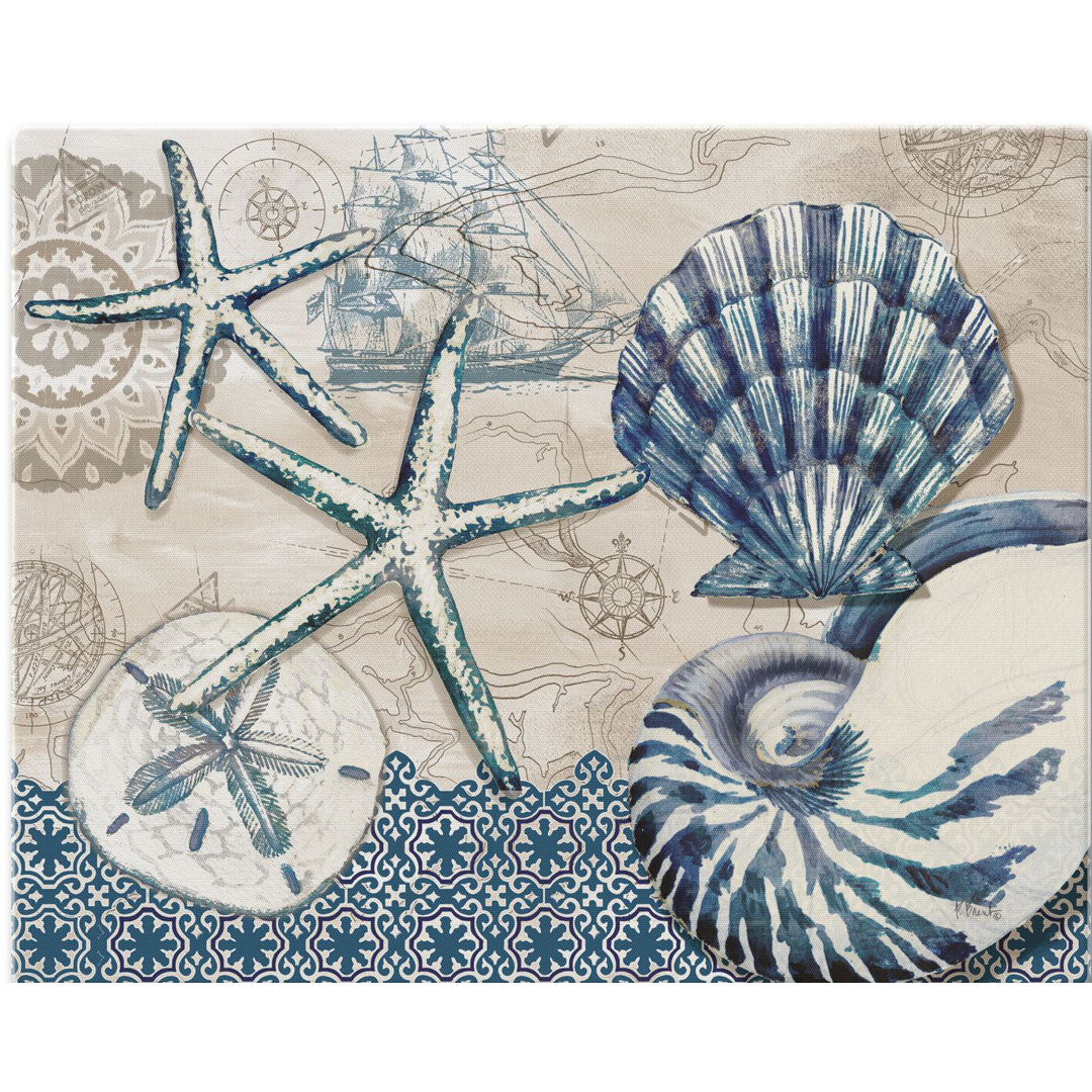 CounterArt Glass Tide Pool Shells Cutting Board CounterArt