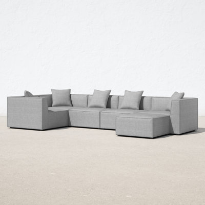 Saybrook Outdoor Patio Upholstered 6-Piece Sectional Sofa