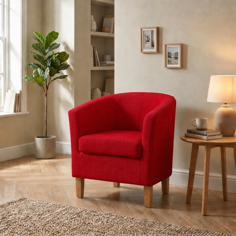 Bedford 67cm Tub Accent Occasional Chair, Red