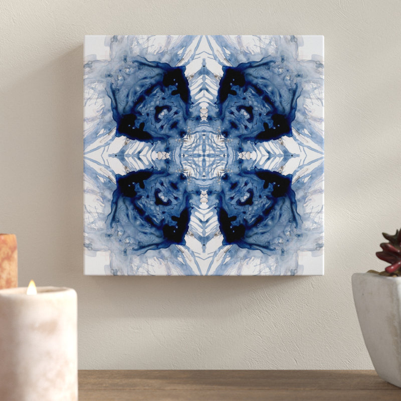 «Indigo Kaleidoscope IV», impression sur toile tendue, H 10 po x l 10 po x P 1,5 po