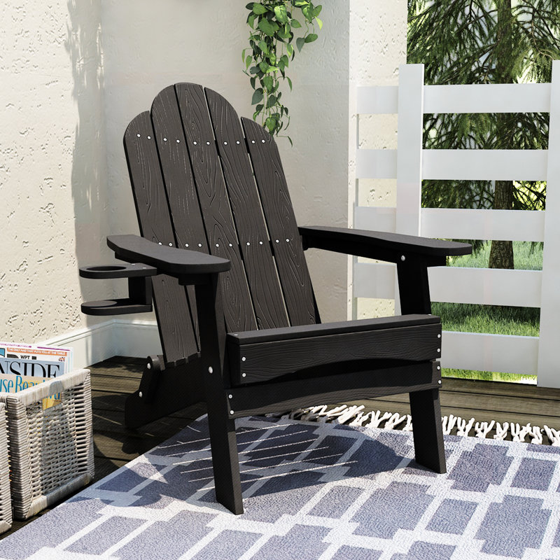Chaise Adirondack pliante en plastique, Noir