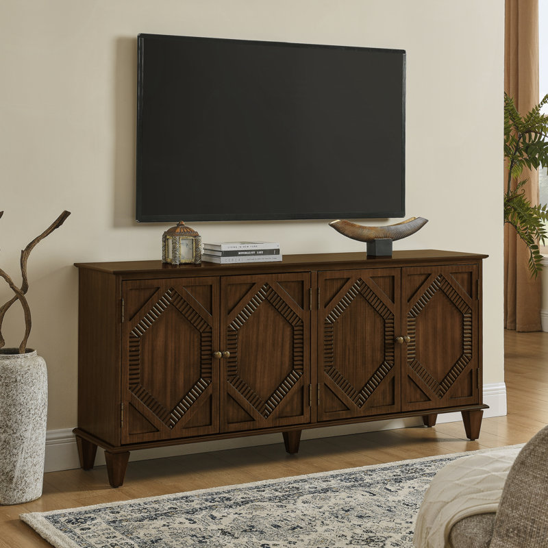 Buffet 65,2 "en bois rétro avec rangement, Noyer