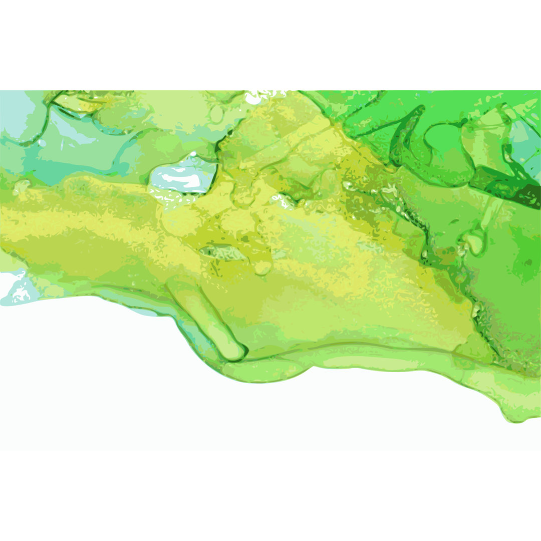 Ocean Emerald, Green, And Yellow Stone Background von Unkown - Leinwanddrucke auf Leinwand