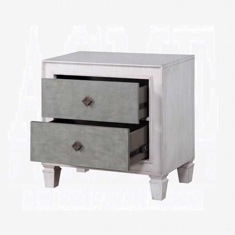 Table de chevet à deux tons avec 2 tiroirs