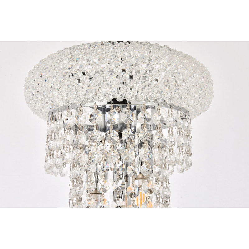 Lustre unique à 10 lumières avec accents de cristal Ston Easton, H 36 po x l 16 po x P 16 po, Chrome