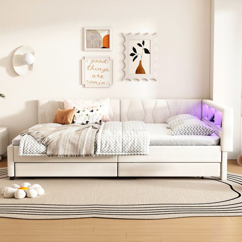 Storage Bed, Beige