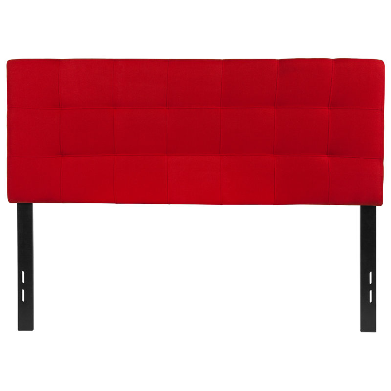 Tête de lit tapissier capitonnée Ciriaca, Double, Rouge