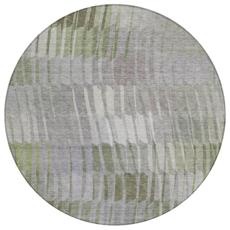 Machine Washable Indoor/Outdoor Huseby ACN2271 Stripes Rug