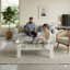 Table basse rectangulaire avec plateau de rangement en verre trempé et panneau de fibres à densité moyenne Fraiya-97769658-97418306
