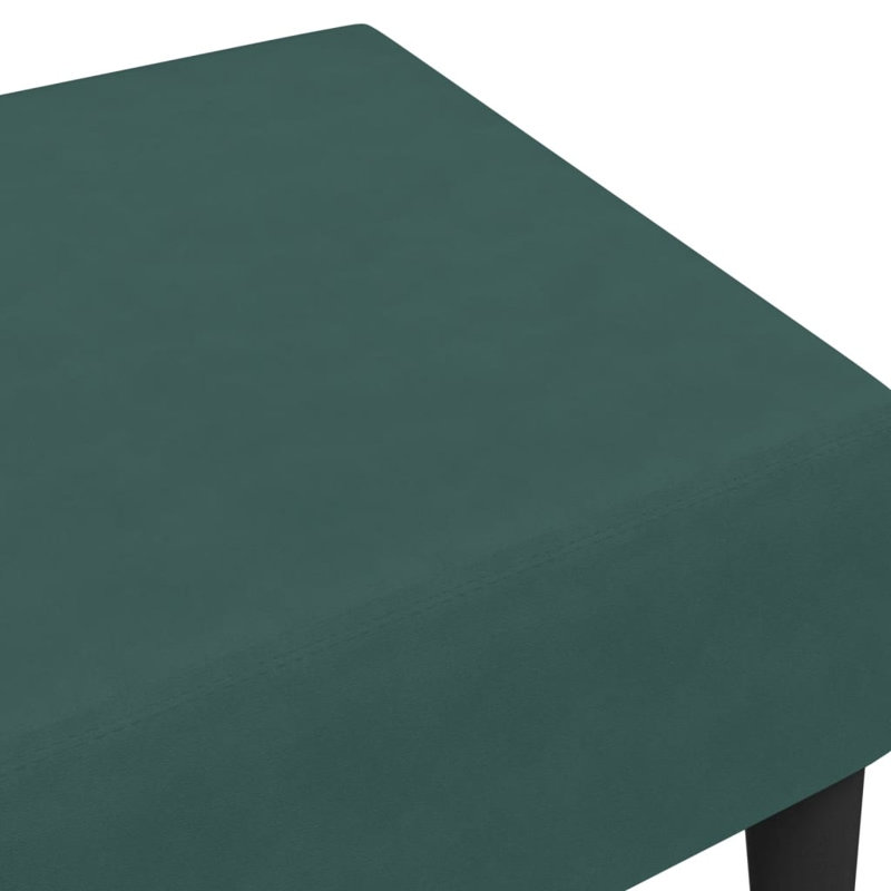 Aengus Upholstered Ottoman, Black, Dark Green Velvet