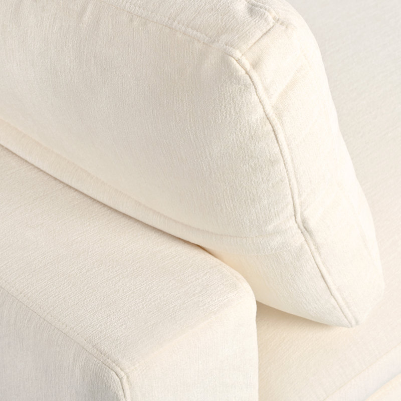 Upholstered Modular Sofa With With Storage Space, Beige Cotton
