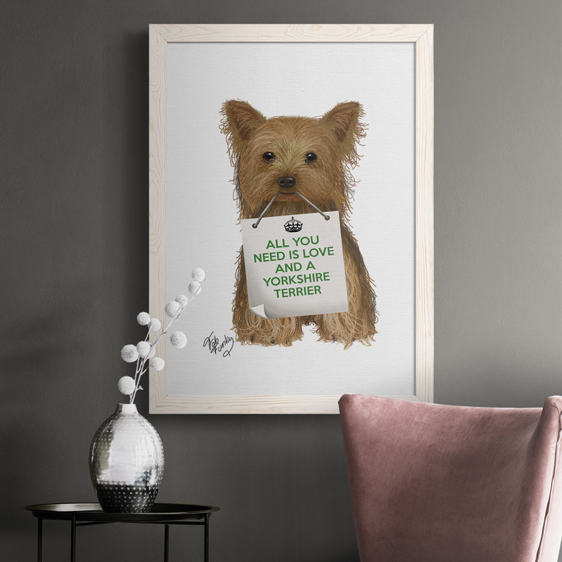 «Bunkerville Love and Yorkshire Terrier», reproduction d'un seul cadre photo sur toile, Cadre blanc