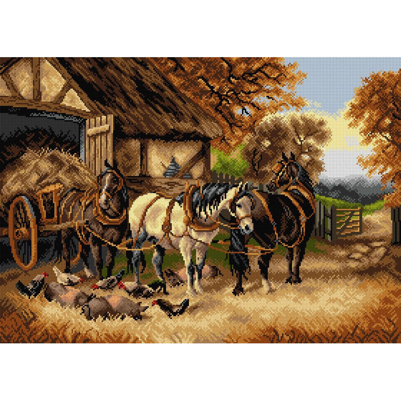 Orchidea toile pour point de mire sans fil d'après John Frederick Herring - The Hay Cart 2797R