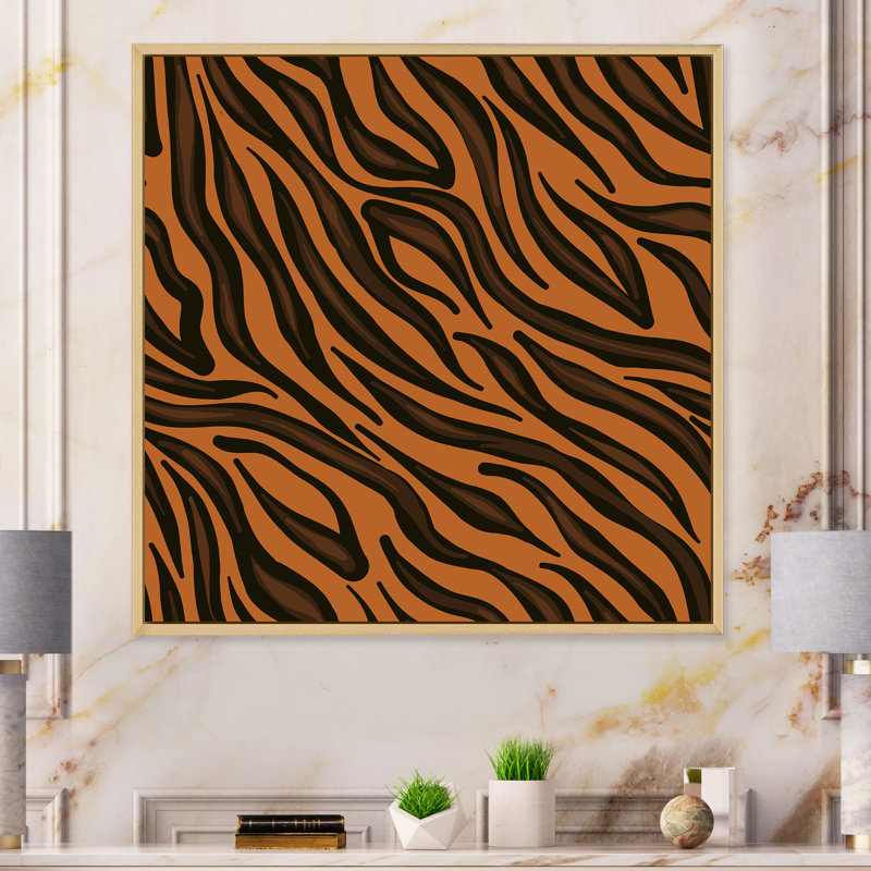 Tigre d'Animak tendance - décoration murale moderne et contemporaine en toile, H 30 po x l 30 po x P 1 po