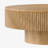 Fynlee Pedestal Round Coffee Table, Handcrafted Solid Wood Fluted Design-664250116-667217079