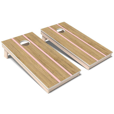Ensemble de planches de cornhole Blush Pinstripes