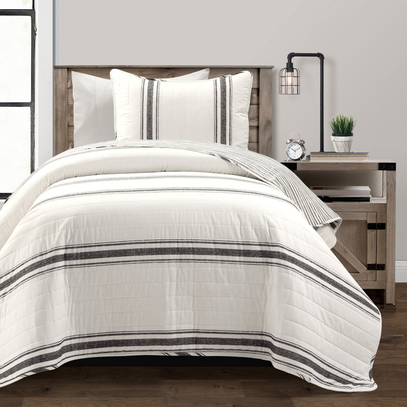 Ensemble d'édredon réversible en coton 3 pièces Apollo, Simple TG, Noir