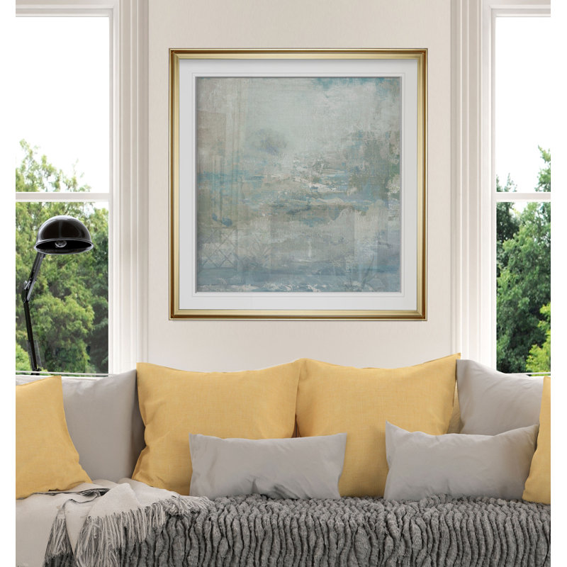 'Cloudscape' Oil Painting Print, 16" H x 16" W x 2" D, Gold Framed