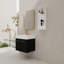 Meuble-lavabo mural avec lavabo et support de rangement, bassin gauche en résine à bords épais, ensemble KD-276469764