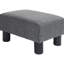 Repose-pieds gris anthracite recouvert de lin, petit pour l'espace intérieur, repos confortable avec revêtement, gris, compact pour tous les styles de maison,
