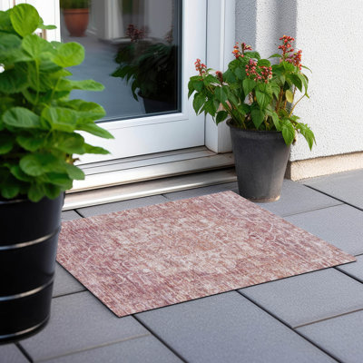 Tapis paprika Xhevrie intérieur / extérieur lavable à la machine