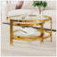 Modern 2-Piece Textured Glass Coffee Table Set, Nesting Design for Stylish and Functional Living Room Decor